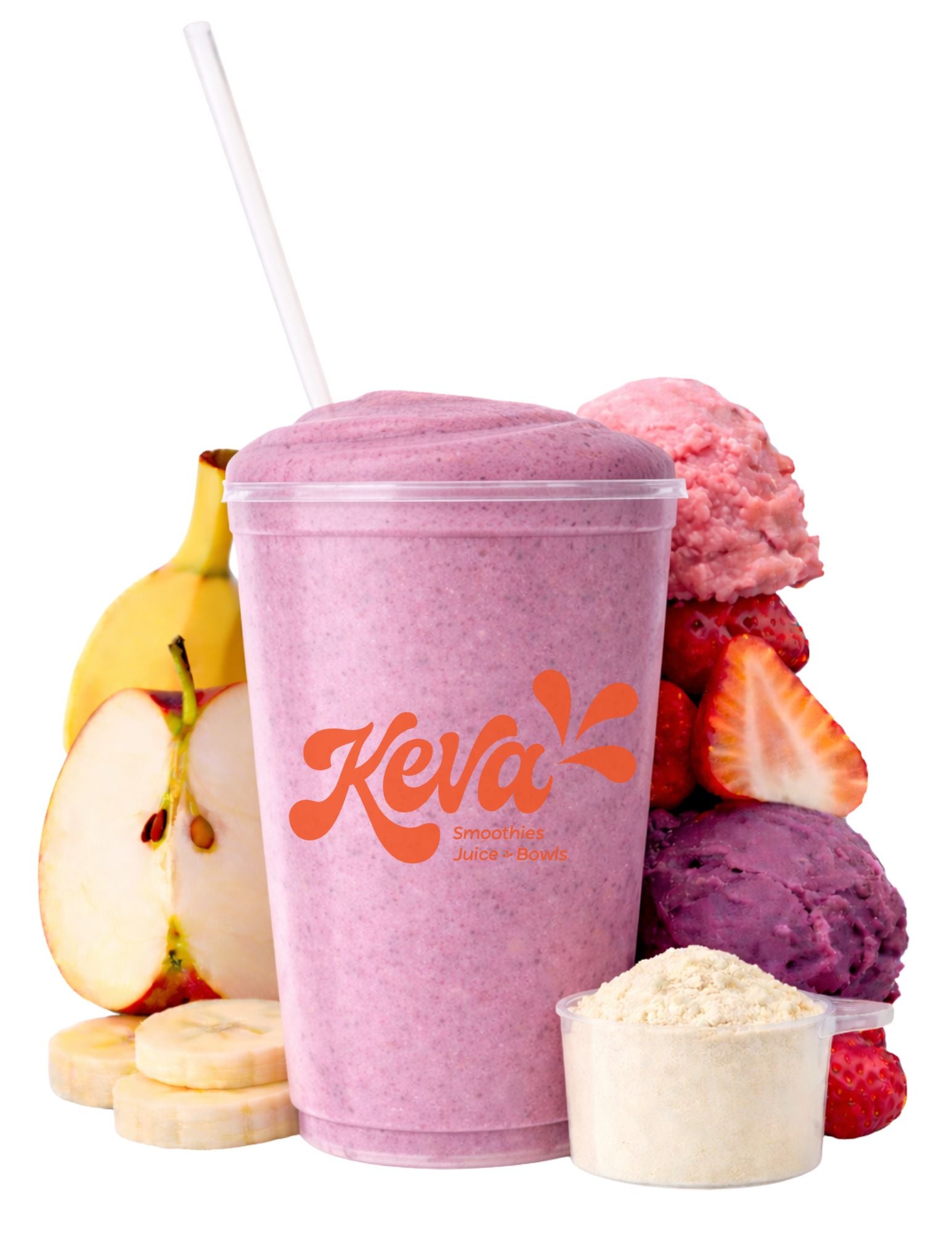 Strawberry Acai Protein Smoothie | Keva
